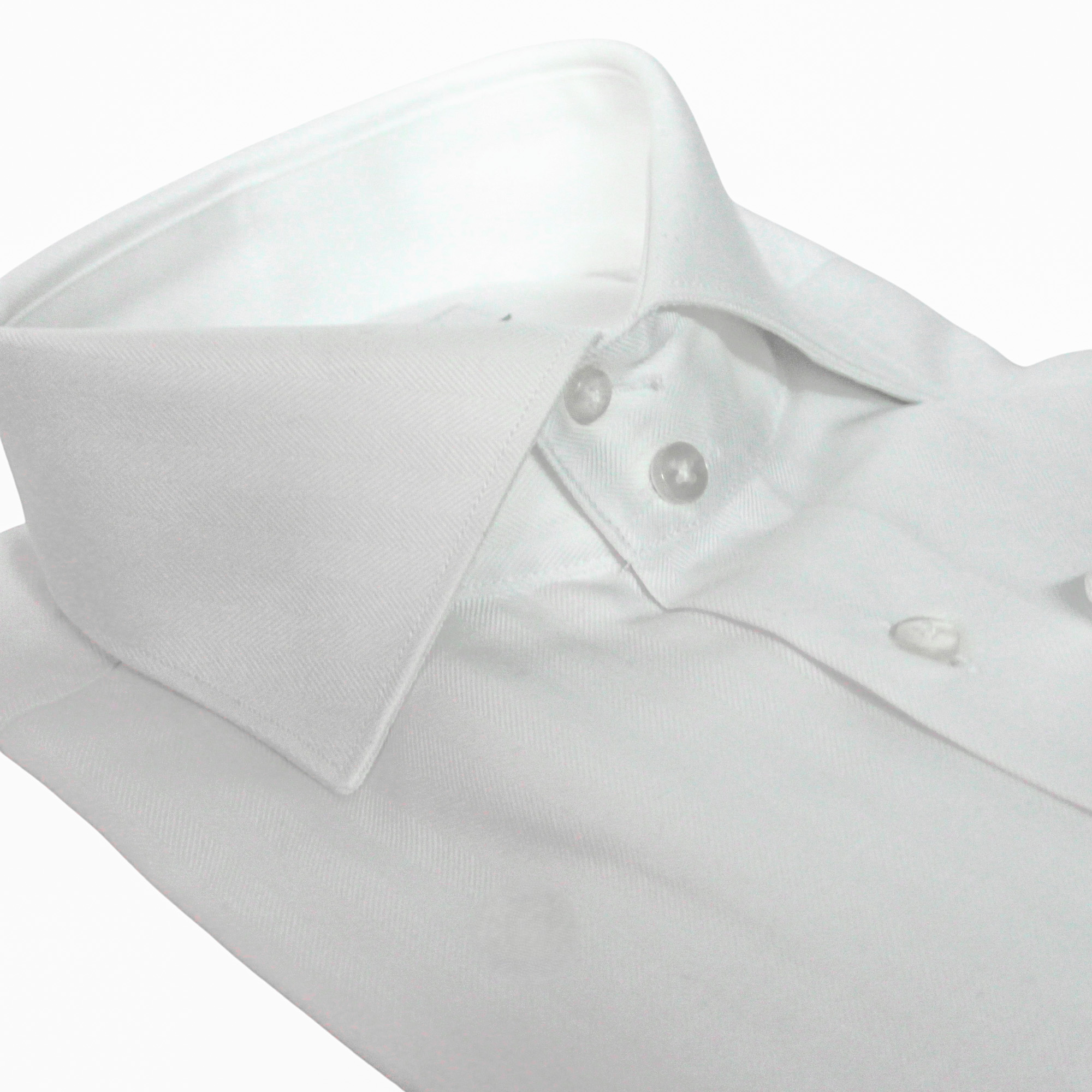 Camicia 100% Cotone Spigato Bianco 100% Cotone collo alto a due bottoni York - immagine 3