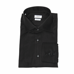 Camicia Twill Nero 100% Cotone - Facile stiro - Doppio ritorto - Collo York - Polso hobby