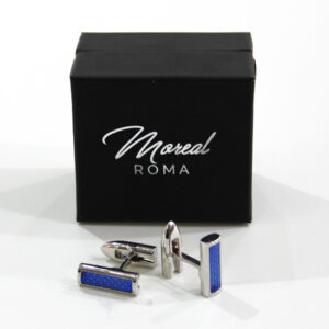 Gemelli acciaio rettangolo bluette