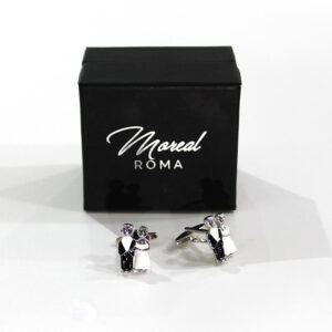 Gemelli acciaio e smalto sposini