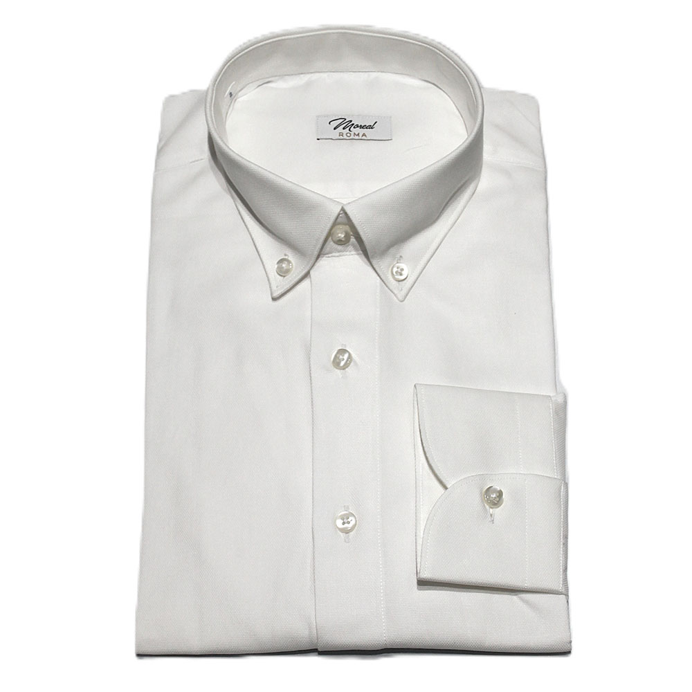 Moreal Roma 1308L NIDO D'APE BIANCO - 100% COTONE - DOPPIO RITORTO - COLLO BUTTON DOWN - POLSO CLASSICO - 79,00 € (2)