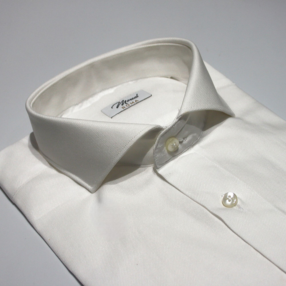 Moreal Roma 1308L NIDO D'APE BIANCO - 100% COTONE - DOPPIO RITORTO - COLLO VIESTE - POLSO CLASSICO - 79,00 € (3)