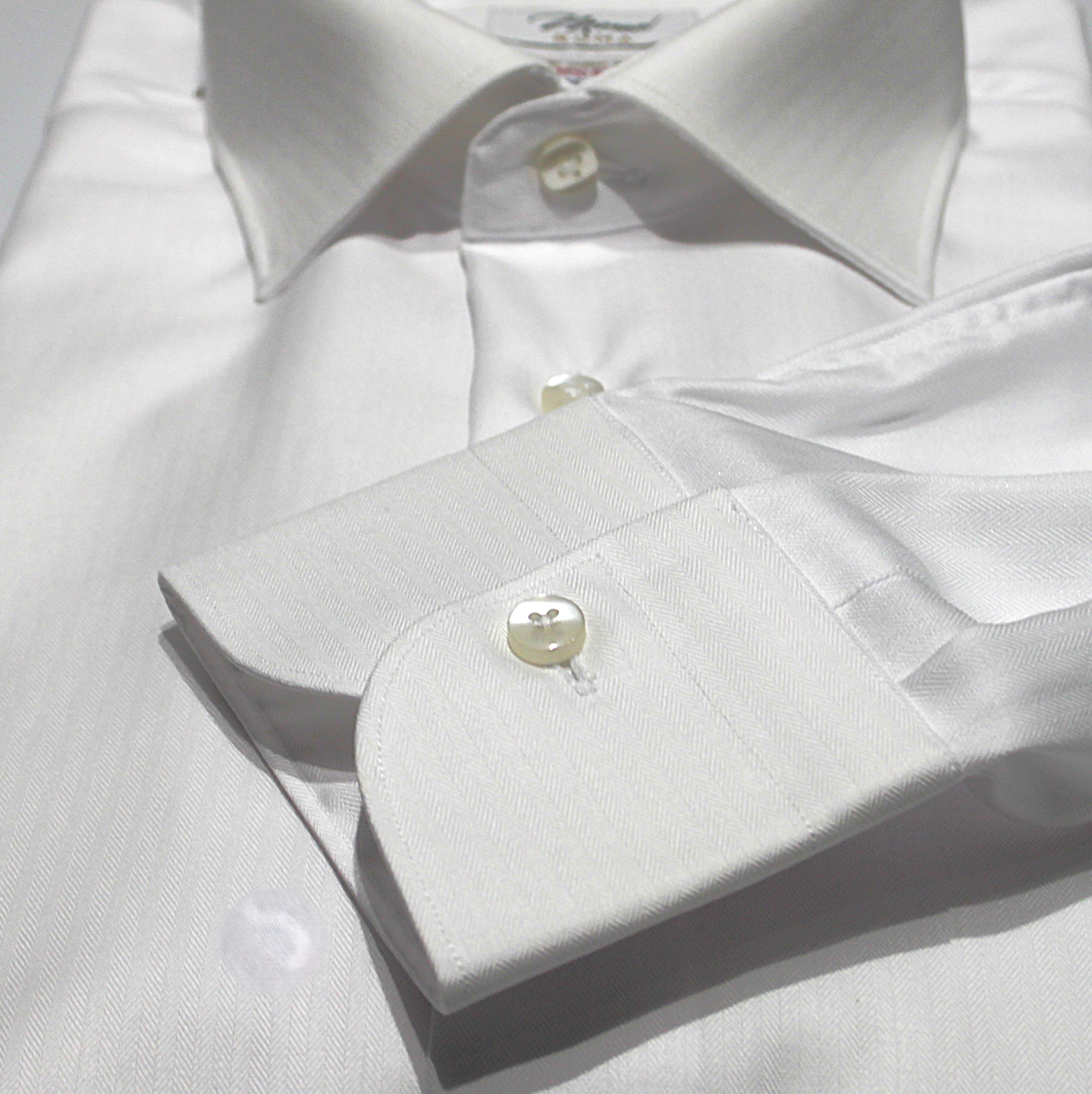 1389L SPIGATO BIANCO - 100% COTONE - FACILE STIRO - COLLO MENTONE - POLSO CLASSICO - 79,00 € (2)