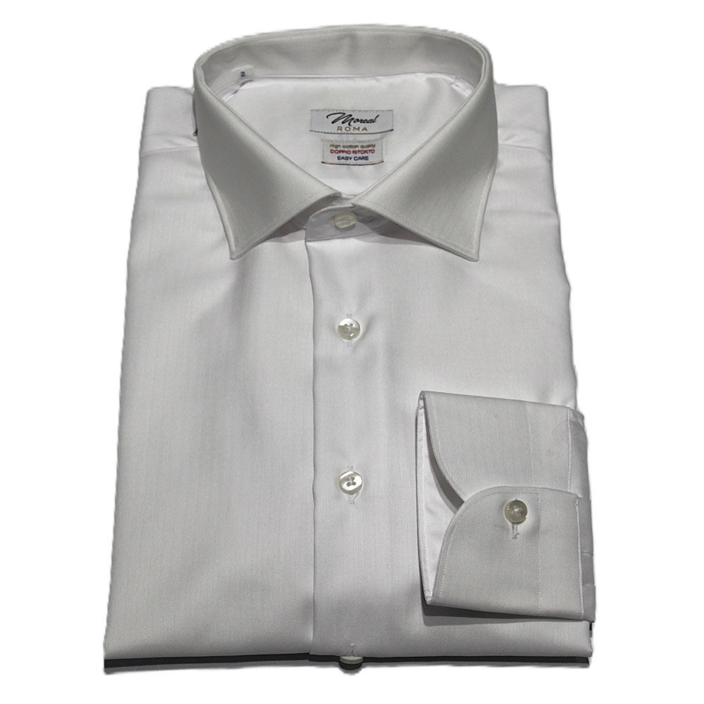 1389L SPIGATO BIANCO - 100% COTONE - FACILE STIRO - COLLO MENTONE - POLSO CLASSICO - 79,00 € (2)