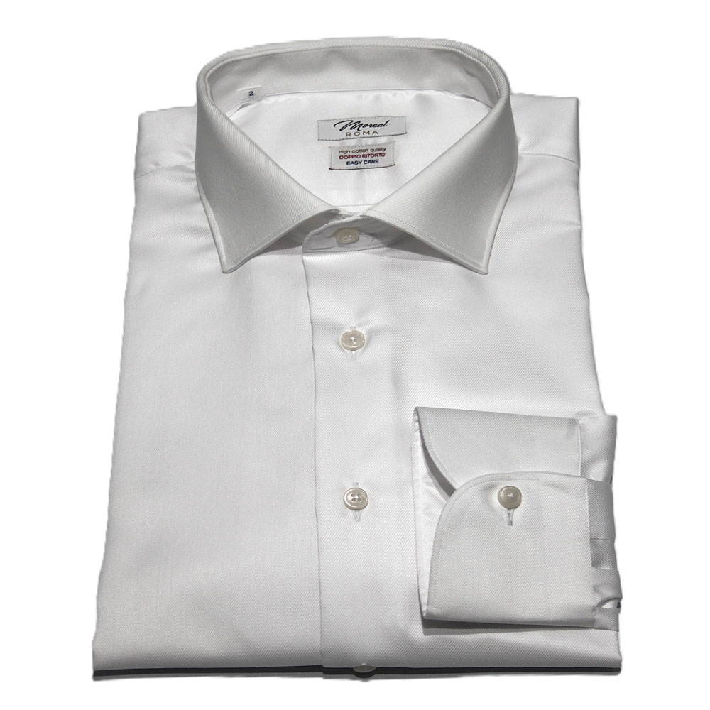 Camicia Twill Bianco | Collo Mentone e polso classico