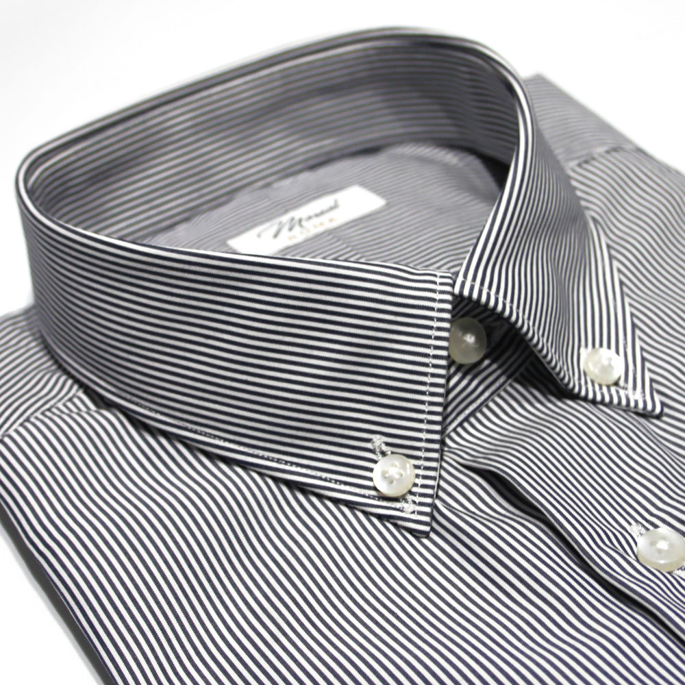 1439L BACCHETTA STRETTA BLU SCURO - 100% COTONE - COLLO SIR B.D. - POLSO CLASSICO - 79,00 _ - MOREAL ROMA (2)