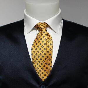 CRAVATTA COLONNA - VISCOSA - OCRA CON ROMBI BEIGE - 39,00 _ - MOREAL ROMA (1)