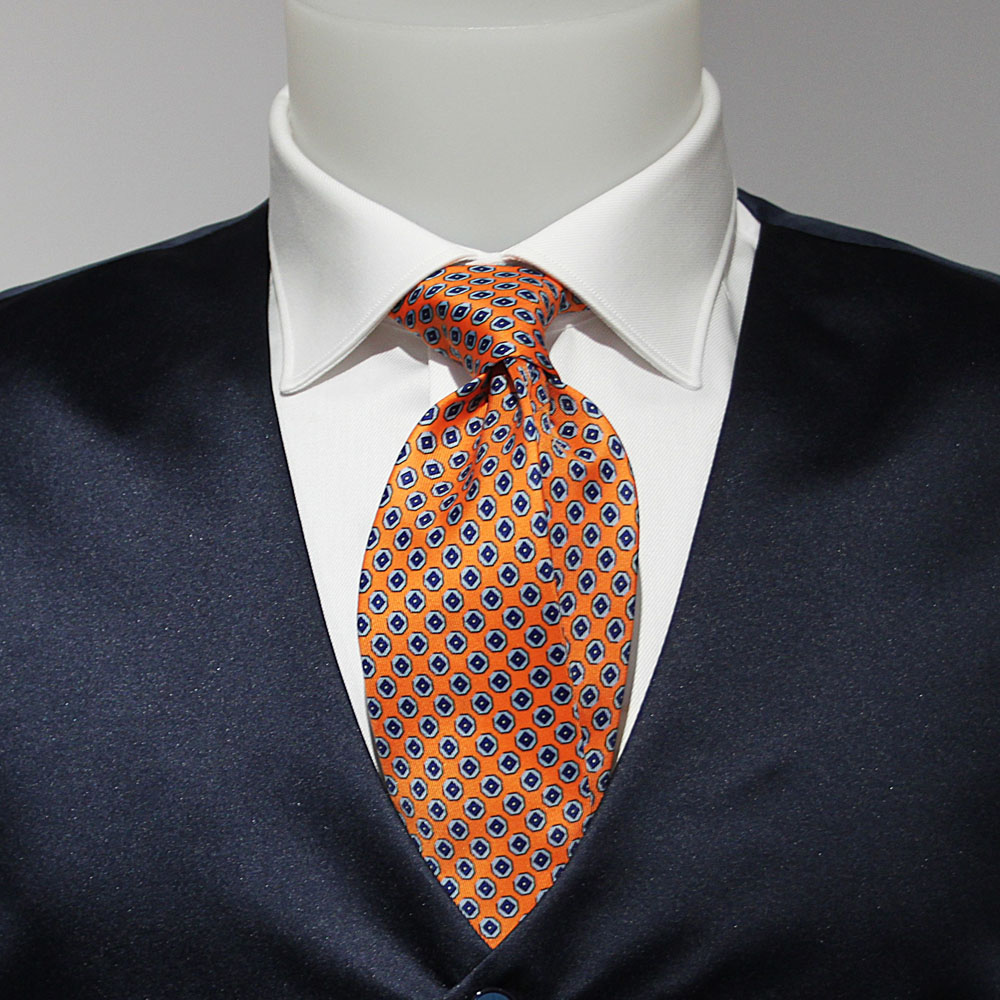 CRAVATTA FARNESE - VISCOSA - ARANCIO FANTASIA GRIGIO,BLU - 39,00 _ - MOREAL ROMA (1)