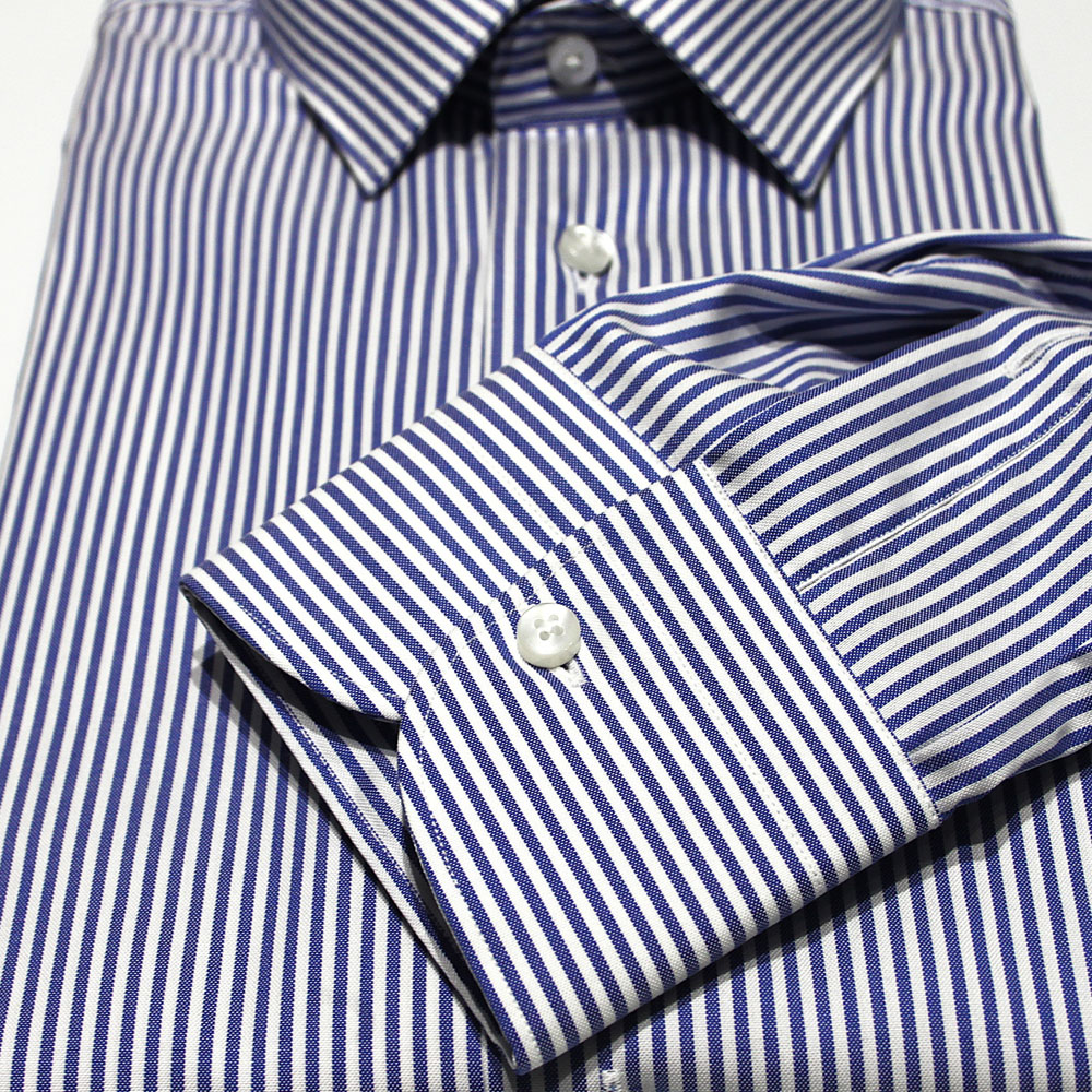 Camicia Oxford Bacchetta Blu | collo Zurigo e polso classico - immagine 3